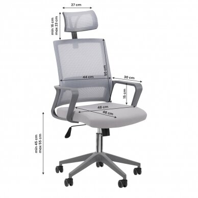 Kontoritool ratastel RECEPTION CHAIR ETNA PLUS WHITE GRAY 8