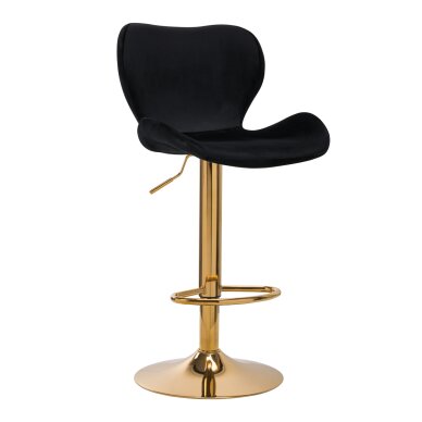 Bar stool BRAVISIMUS VELVET BLACK GOLD Bar stool BRAVISIMUS VELVET BLACK GOLD