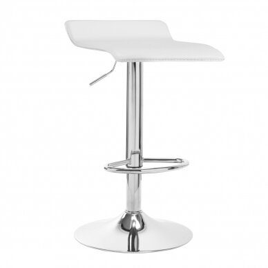 Bar stool WAVY ECO LEATHER CHROME WHITE