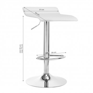 Bar stool WAVY ECO LEATHER CHROME WHITE 5