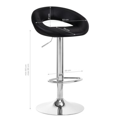 Барный стул BREEZY ECO LEATHER CHROME BLACK 5