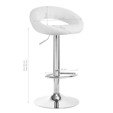 Bāra krēsls BREEZY ECO LEATHER CHROME WHITE 5