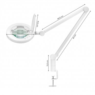 Kosmetische LED Tischlampe mit Lupe 5D 12W ADJUSTABLE LIGHT COLOR 1