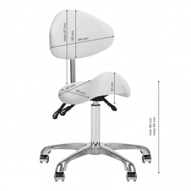 Meistara krēsls COSMETIC BEAUTY STOOL GIOVANNI WHITE 9