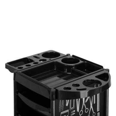 Wózek fryzjerski GABBIANO HAIRDRESSER HELPER MODEL 2 BLACK GRAPHIC 4 Wózek fryzjerski GABBIANO HAIRDRESSER HELPER MODEL 2 BLACK GRAPHIC 4