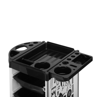 Wózek fryzjerski GABBIANO HAIRDRESSER HELPER MODEL 2 WHITE GRAPHIC 4 Wózek fryzjerski GABBIANO HAIRDRESSER HELPER MODEL 2 WHITE GRAPHIC 4