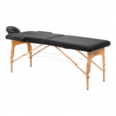 Składany stół do masażu ACTIVFIZJO WOOD LUX 2 BLACK