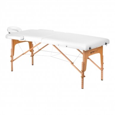 Складной массажный стол ACTIVFIZJO WOOD LUX 2 WHITE