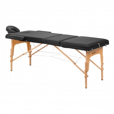 Składany stół do masażu ACTIVFIZJO WOOD LUX 3 BLACK