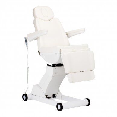 Kosmetoloģijas krēsls elektriskais grozāmais Azzurro 873 White 2