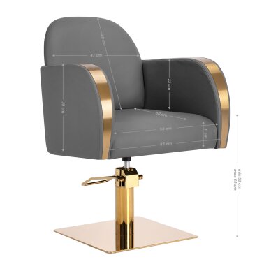 Kampaamotuoli GABBIANO PROFESSIONAL HAIRDRESSING CHAIR MALAGA GOLD GREY 7