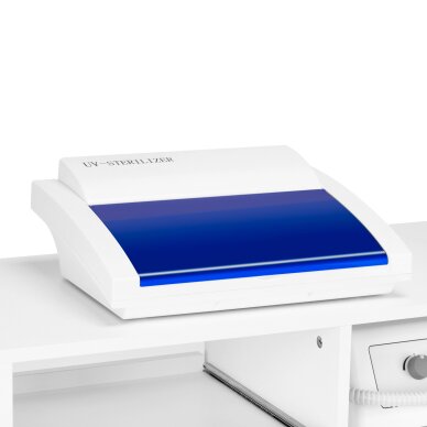 KOMPLEKTS: Exo Podo Line manikīra nagu vīle + Y-200 kosmētikas ratiņi + ELEGANTE kosmētiskā LED lampa + UV-C zils sterilizators 5