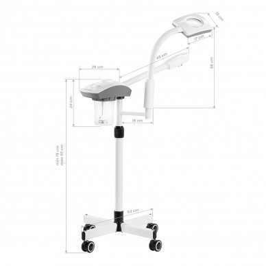 Veido odos garintuvas su kosmetologine didinamąja LED lempa GIOVANNI FACIAL STEAMER D-20 WHITE 8