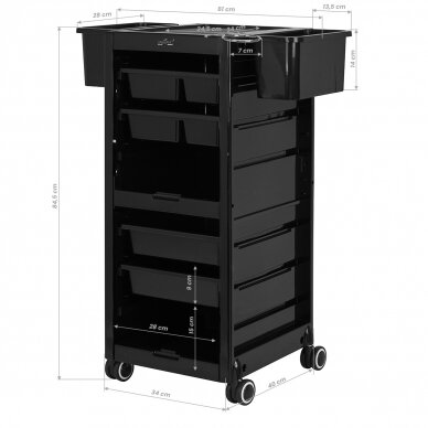 Friziera ratiņi GABBIANO HAIRDRESSER HELPER 68B BLACK 12