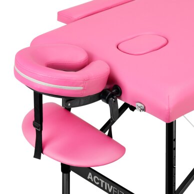 Foldable massage table Activ Fizjo 2 Alu Pink Black 2