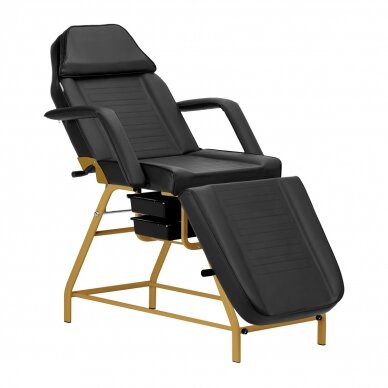 Kosmetoloģijas krēsls BEAUTY CHAIR 557G MODEL GOLD BLACK