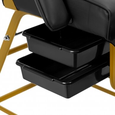 Kosmetoloģijas krēsls BEAUTY CHAIR 557G MODEL GOLD BLACK 8