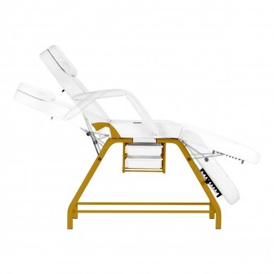 Kosmetoloģijas krēsls BEAUTY CHAIR 557G MODEL GOLD WHITE 5