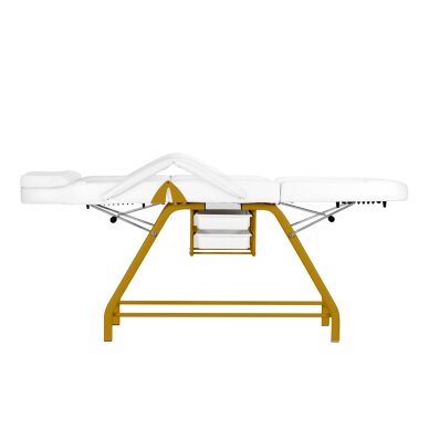 Kosmetoloģijas krēsls BEAUTY CHAIR 557G MODEL GOLD WHITE 7