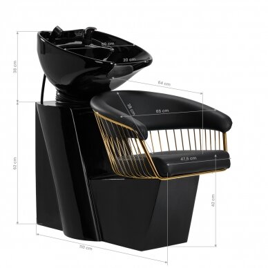 Мойка парикмахерская Gabbiano Lille Gold Black 9