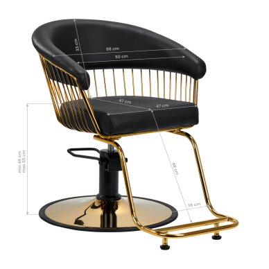 Kampaamotuoli GABBIANO HAIRDRESSING CHAIR LILLE GOLD BLACK 7 Kampaamotuoli GABBIANO HAIRDRESSING CHAIR LILLE GOLD BLACK 7