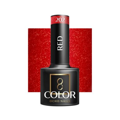 OCHO NAILS hibridinis nagų lakas Red 202, 5 g