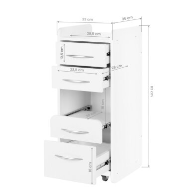 Cosmetology trolley Pro 969 (4 drawers) 6