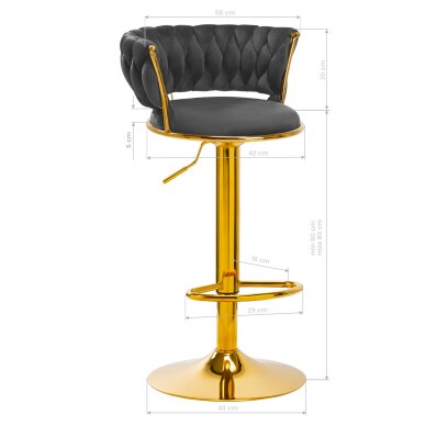 Barhocker 4RICO ROMAN VELVET GREY 8