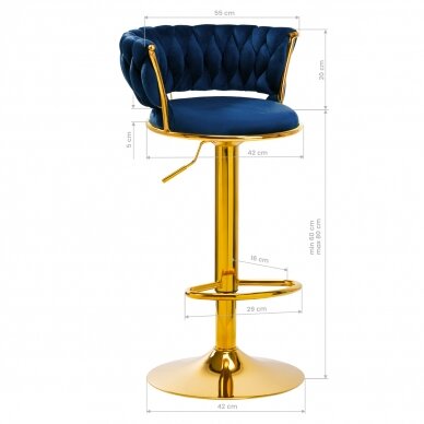Барный стул 4RICO ROMAN VELVET SEABLUE 8