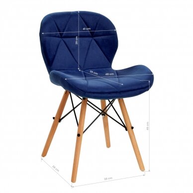 Chair 4Rico QS-186 Scandi Velvet Blue 8