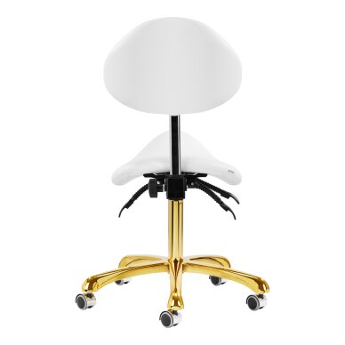 Beautician stool Giovanni 1004 Gold White 3 Beautician stool Giovanni 1004 Gold White 3