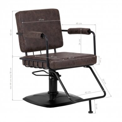 Hairdressing chair Gabbiano Professional Hairdressing Chair Katania Loft Old Leather Dark Brown 9