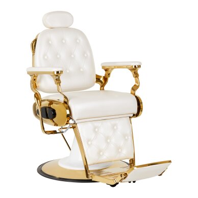 Friseurstuhl Barber Chair Gabbiano Francesco Gold White Friseurstuhl Barber Chair Gabbiano Francesco Gold White