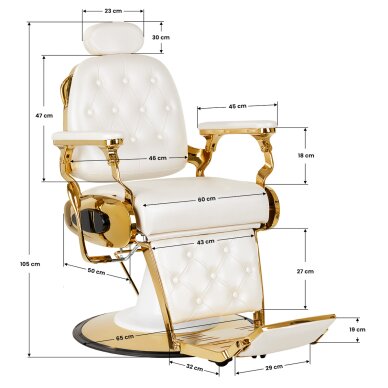 Friseurstuhl Barber Chair Gabbiano Francesco Gold White 13 Friseurstuhl Barber Chair Gabbiano Francesco Gold White 13