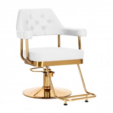 Friseurstuhl Gabbiano Professional Hairdressing Chair Granada Gold White