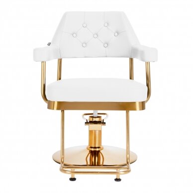 Frizieru krēsls Gabbiano Professional Hairdressing Chair Granada Gold White 1