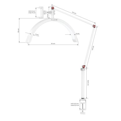 Kosmetoloģijas galda LED lampa manikīram Glow MX3 White 11