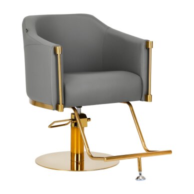 Frizieru krēsls Gabbiano Professional Hairdressing Chair Burgos Gold Grey