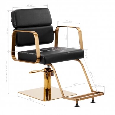 Hairdressing chair GABBIANO HAIRDRESSING CHAIR PORTO ETERNITY GOLD BLACK 8