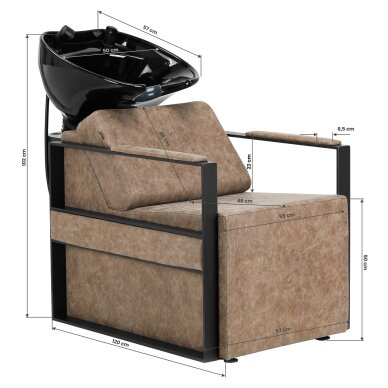 Hairdressing salon sink Gabbiano Modena Old Brown 11 Hairdressing salon sink Gabbiano Modena Old Brown 11