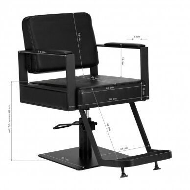 Frizieru krēsls Gabbiano Modena Black 7