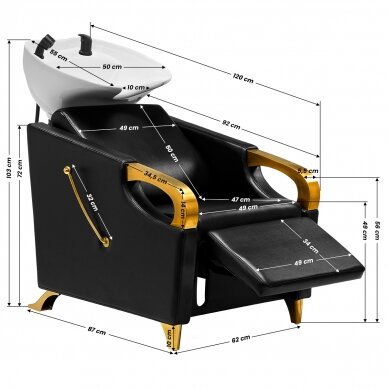 Kirpyklos plautuvė Gabbiano C019G Gold Black 10