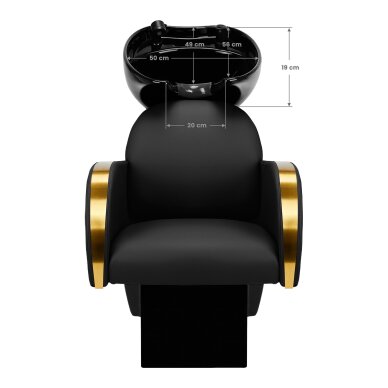 Friziera izlietne GABBIANO PROFESSIONAL HAIRWASHER MALAGA GOLD BLACK 9