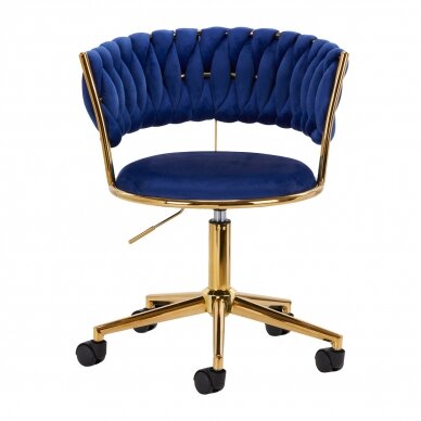 Biroja krēsls ar riteņiem 4Rico QS-GW01G Velvet Blue 1