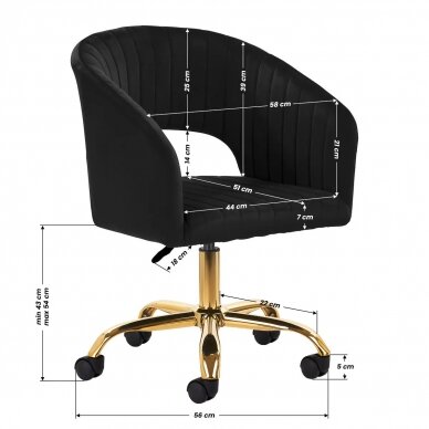 Biuro kėdė su ratukais 4Rico QS-OF212G Velvet Black 8