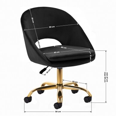 Biuro kėdė su ratukais 4Rico QS-MF18G Velvet Black 7