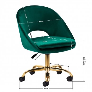 Krzesło biurowe na kółkach 4Rico QS-MF18G Velvet Green 7