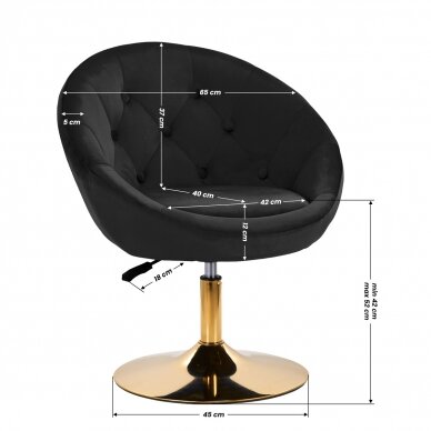 Drehsessel 4Rico QS-BL12G Velvet Black 8