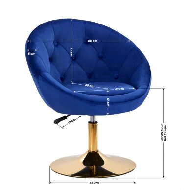 Pasukamas fotelis 4Rico QS-BL12G Velvet Blue 7