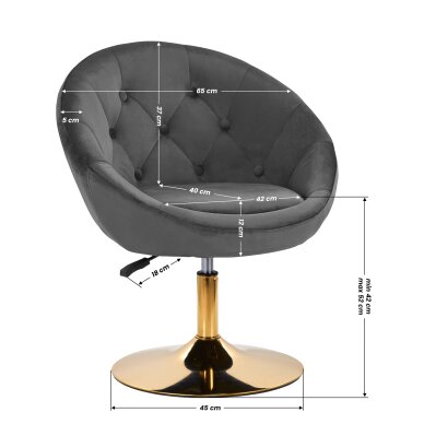 Pööratav tugitool 4Rico QS-BL12G Velvet Grey 8